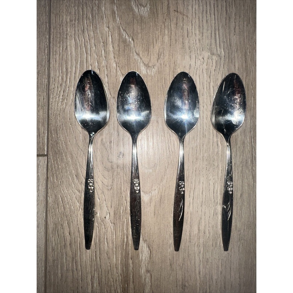 Oneida Community Silverplate 1960 Enchantment Gentle Rose 4 Teaspoons